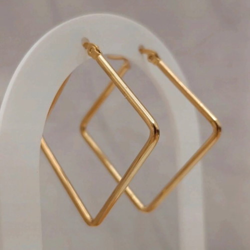 Steel Rhombus Earrings new stainless steel 4 cm