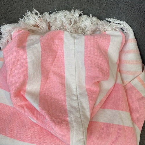 Beach poncho towel for girls 5-10 years, like new, white and pink