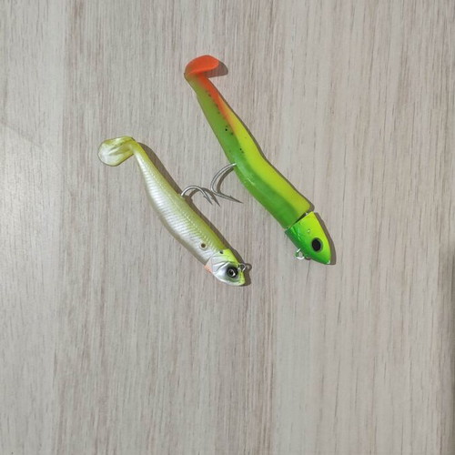 Set of 2 used spinning silicone lures Savage Gear Minnow Weedless and Hunthouse Fiiish Black Minnow