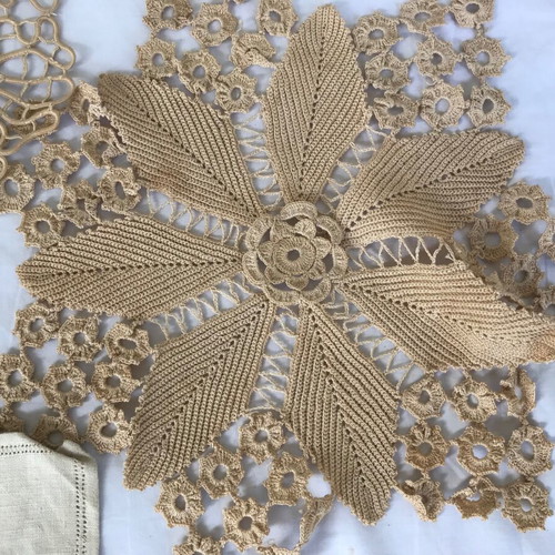 Set of handmade embroidery used, antique