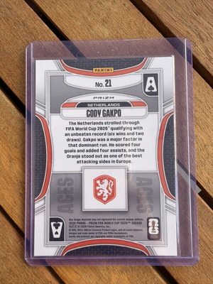 Cody Gakpo Aces Wave Refractor 2026 Panini Prizm World Cup card like new