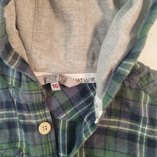 Sprider hooded shirt like new, green checkered