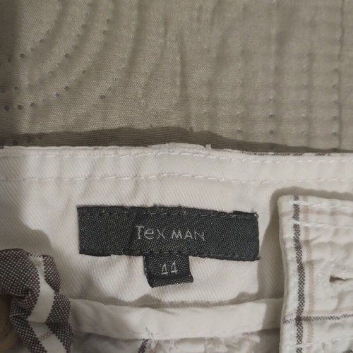 Men's checked bermuda shorts, size 44, white