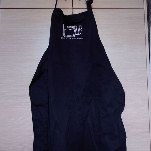 Barista apron with Buondi coffee print, black, like new