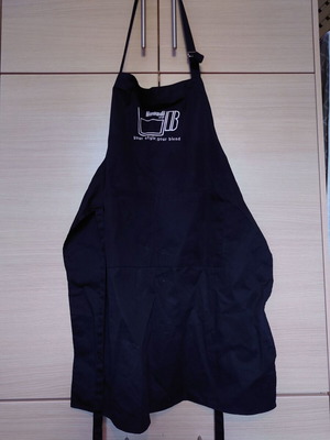 Barista apron with Buondi coffee print, black, like new