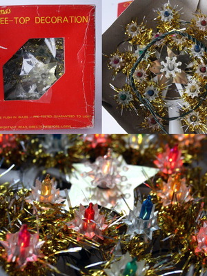 Old Christmas star string lights from 1980s new