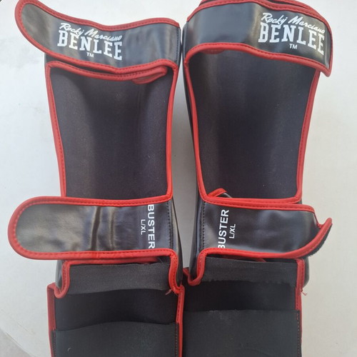 Benlee Rocky Marciano Leather Sparring Set 14oz Gloves & L/XL Shin Guards like new