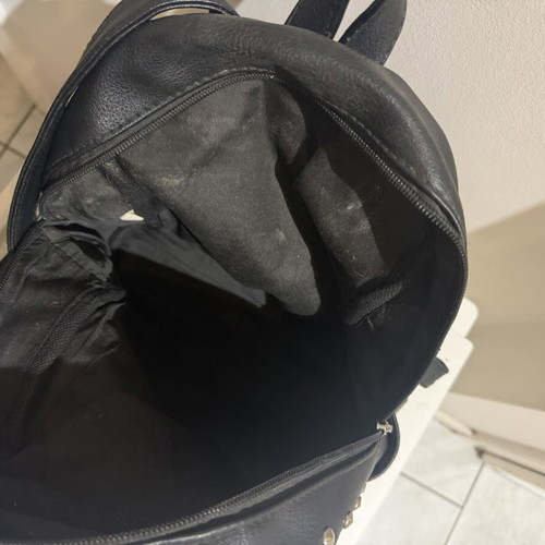 Women's backpack with decorative studs, 2 side pockets, large interior