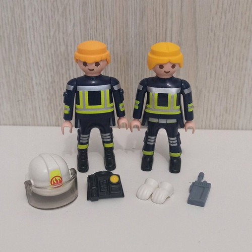 Playmobil Surprise couple of used firefighter figures with accessories