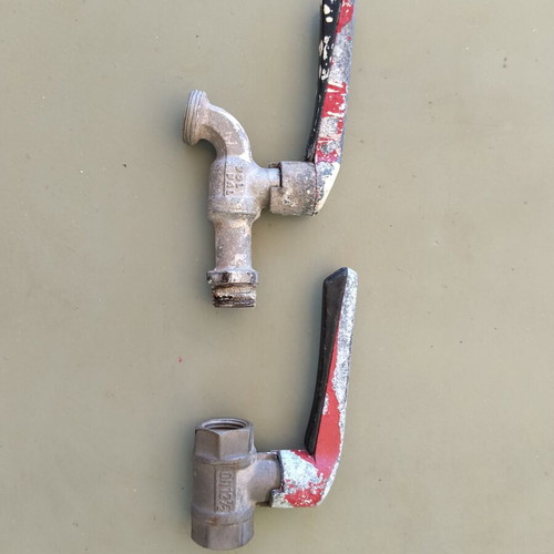 Faucet, valves and pipe fittings set of 5