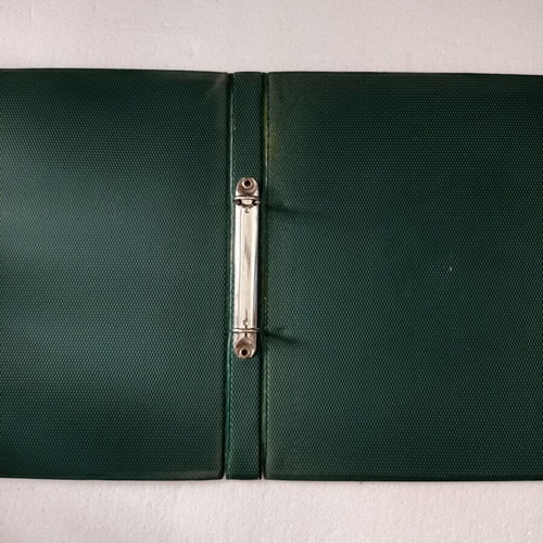 Vintage small filing folder used with stuck stickers