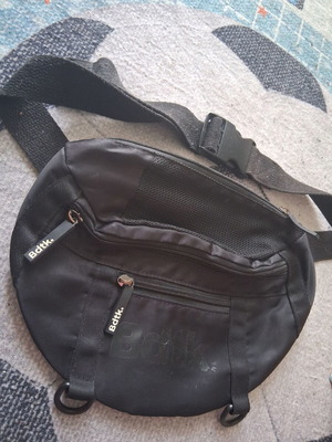 BodyTalk waist bag used, black fabric with multiple pockets