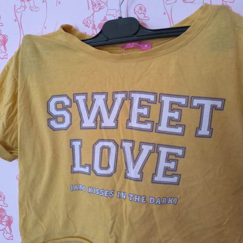 Crop shirt Pink Woman like new, yellow, size M