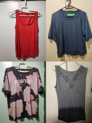 Benetton set of 4 small t-shirts like new, multicolor