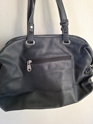 Handbag black faux leather used with zipper