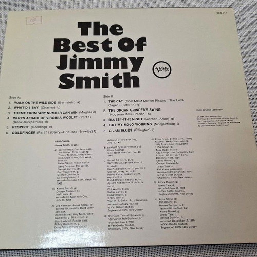 The Best Of Jimmy Smith LP like new, jazz