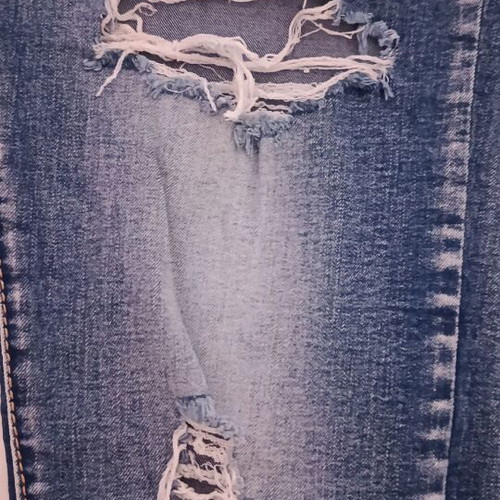 Denim salopette M with star pattern and adjustable straps
