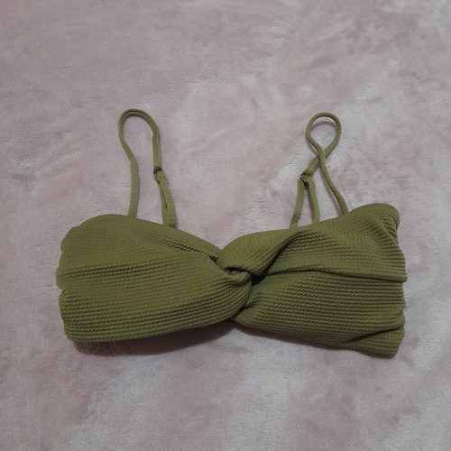 H&M swimsuit top with adjustable straps, green