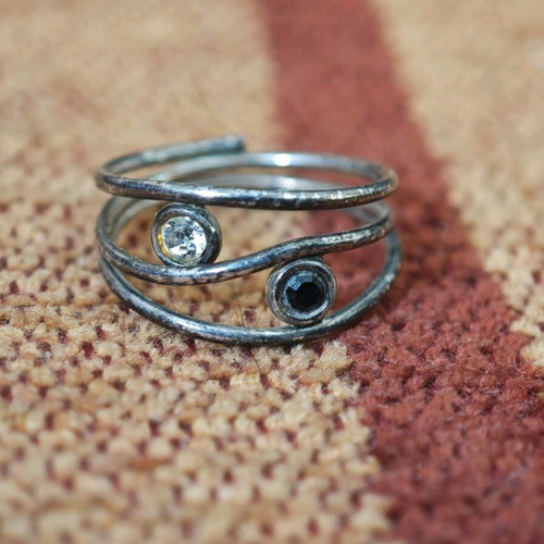 Ring in silver color used