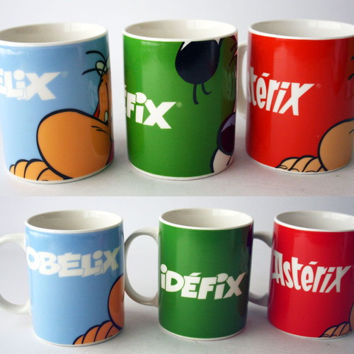 3 αυθεντικές 2020 Asterix Obelix Idefix κεραμικές κούπες για καφέ