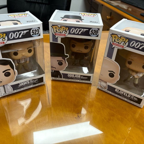 Funko Pop! 007 Oddjob 520, Blofeld 521 and Jaws 523 used, set of 3 figures