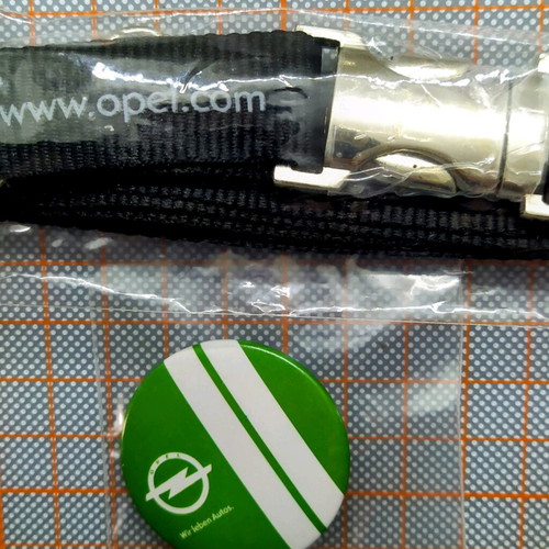 Opel accessories lanyard keychain and badge new