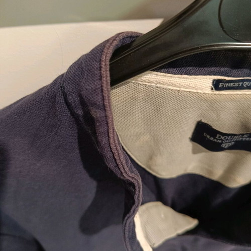 Double men's polo shirt XL used, blue with faded color