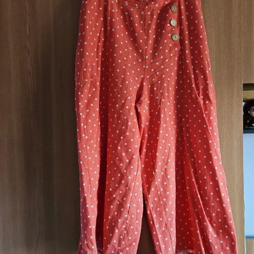 Stradivarius culotte summer used, M/L, coral polka dot