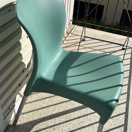 Garden chairs set of 4 like new, reinforced plastic and metal