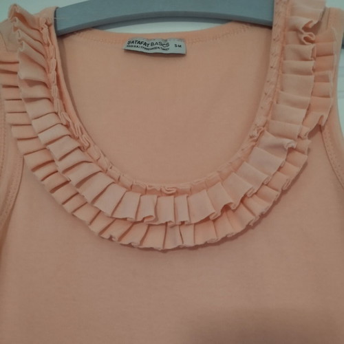 Salewa sleeveless top with ruffles, peach