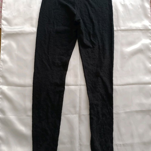 Benetton Black Leggings XS Used With Flowers