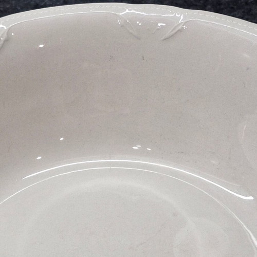 Kerameikos salad bowl used, white porcelain with embossed decoration