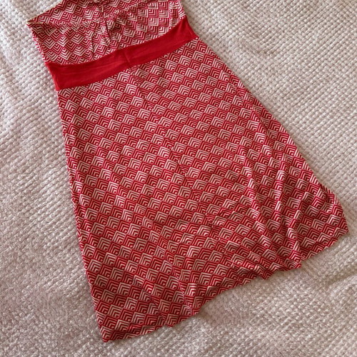 Strapless mini dress Zara like new, red with pattern