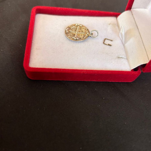 Silver Christian amulet used