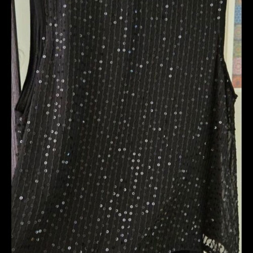 Promod black sleeveless top with sequins, one size, double fabric