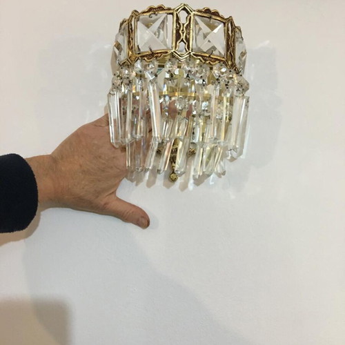Wall lights used, set of 4 with Murano crystals