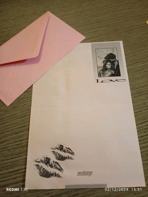 Correspondence like new, medium size, 1 envelope and 1 sheet