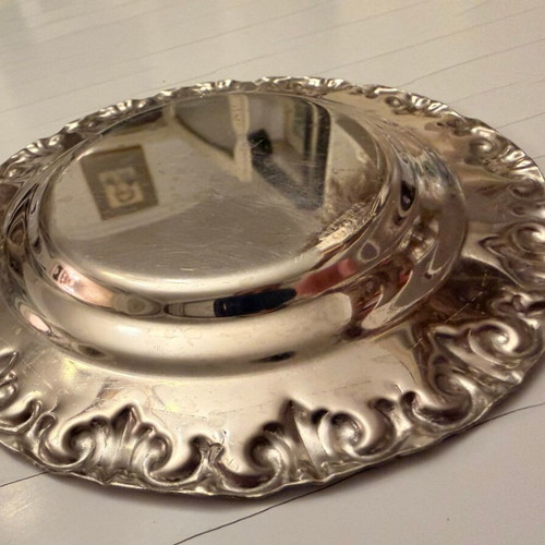 Vintage ERG Metalurgist decorative stainless steel plate 16 cm like new