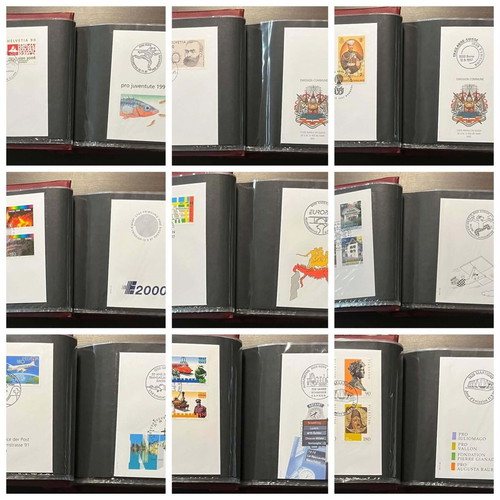 Collection of 11 FDC albums from Germany, Austria, Switzerland & Belgium postcards