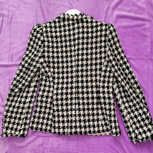 Zara σακάκι tweed με houndstooth μοτίβο, αφορετο, μέγεθος S