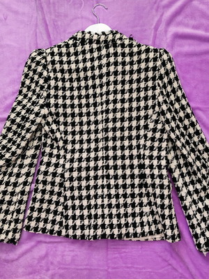 Zara σακάκι tweed με houndstooth μοτίβο, αφορετο, μέγεθος S