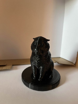 Γάτα αγαλματίδιο 3D Printed, ματ μαύρο, 10 εκ