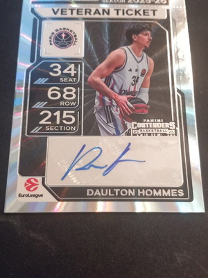 Daulton Hommes Euroleague Panini Contenders laser auto card like new