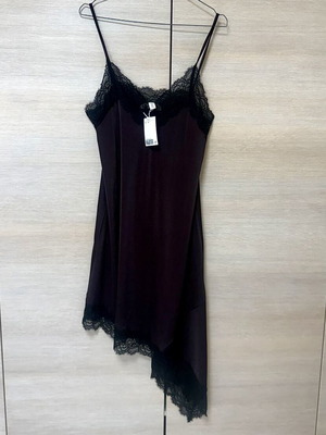 H&M Ασύμμετρο καφέ φόρεμα με δαντέλα καινούργιο με ετικέτες