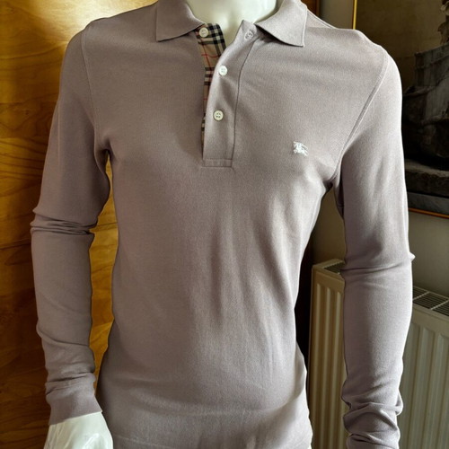 Burberry men's pique polo shirt new, size S, mauve