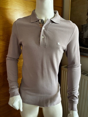Burberry men's pique polo shirt new, size S, mauve