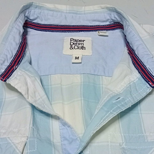 Paper Denim & Cloth short sleeve shirt new, 100% cotton, white and blue