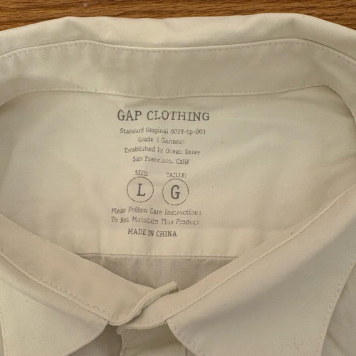 Gap men's dress shirt size L white like new