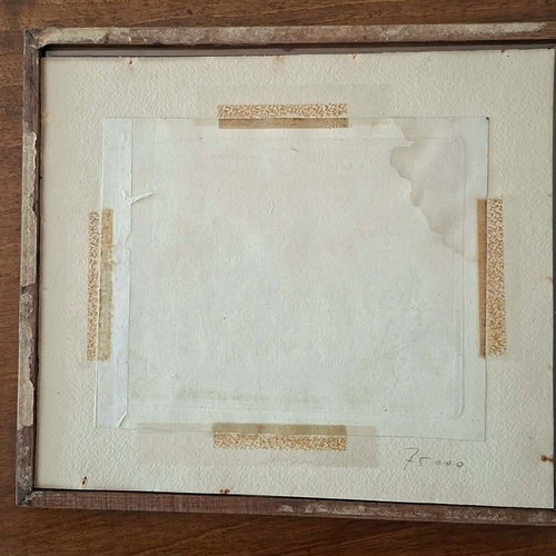 Engraving of Rhodes 1687 by O. Dapper used, copperplate with frame