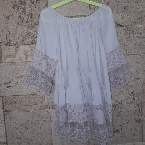 Cacharel women's blouse like new with lace beige, sizes XL to 4XL